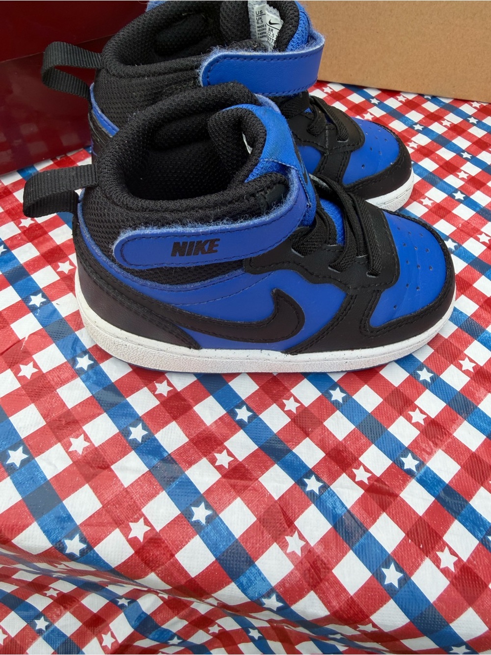 Nike Kids Royal Blue and Black High-Top Sneakers